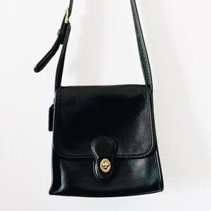 RARE Vintage Coach 1998 Shelburne Flap Bag 9038 Black Leather